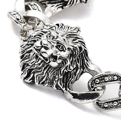Retro Alloy Lion Link Chain Bracelets for Women Men BJEW-L684-006AS-1