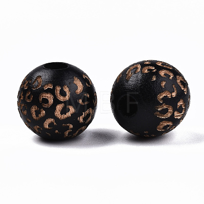 Painted Natural Wood Beads WOOD-T021-53B-01-1