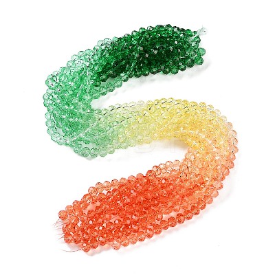 Transparent Painted Glass Beads Strands DGLA-A034-T6mm-A04-1