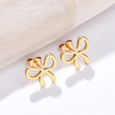 304 Stainless Steel Stud Earrings for Women LS-EJEW-K306-17G-1