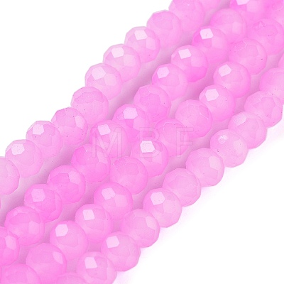 Baking Painted Imitation Jade Glass Bead Strands X-DGLA-A034-J6MM-A49-1