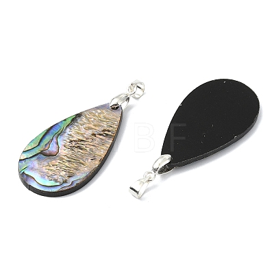 Natural Paua Shell Pendants PALLOY-JF05908-1
