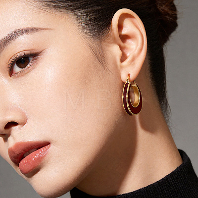 Brass Enamel Earrings for Women FS-WGEB882-01-1