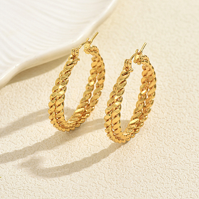 Twist Stainless Steel Hoop Earrings YS2305-1