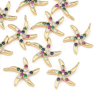 SHEGRACE Brass Colorful Cubic Zirconia Charms XGRQ3P172-599G-1