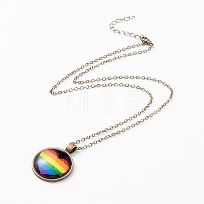 Rainbow Pride Necklace NJEW-F290-01J-1