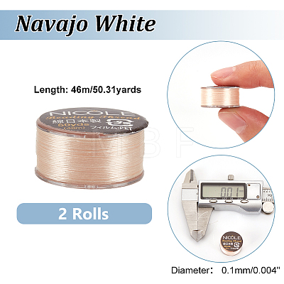 Nylon Beading Thread NWIR-WH0005-10S-1