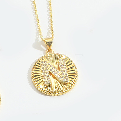 Brass Micro Pave Cubic Zirconia Necklaces FS-WG1D774-14-1