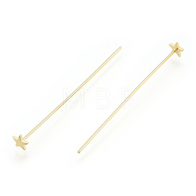 Brass Star Head Pins X-KK-N259-43-1