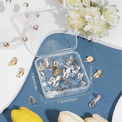 30Pcs 3 Colors 304 Stainless Steel Clip on Earring Pads STAS-SC0004-27-1