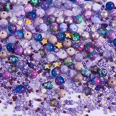 2 Bag Glass Round Beads Set JX547N-1