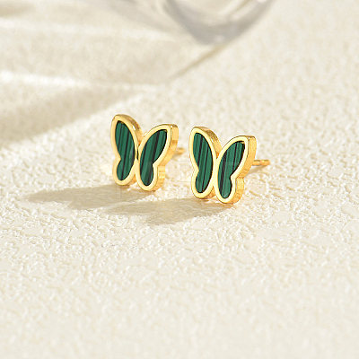 Butterfly 201 Stainless Steel Stud Earrings YM0413-3-1