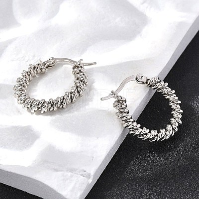 201 Stainless Steel Hoop Earrings EJEW-Q026-14P-A-1