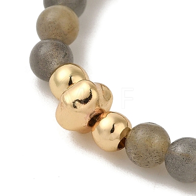 4mm Round Natural Labradorite Beaded Bracelets BJEW-P318-03G-04-1