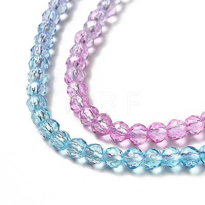 Transparent Gradient Color Glass Beads Strands GLAA-H021-01B-29-1