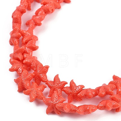 Synthetic Coral Dyed Carved Beads Strands CORA-K009-06B-01-1