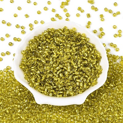 6/0 Round Silver Lined Round Hole Glass Seed Beads X-SEED-A005-4mm-30-1