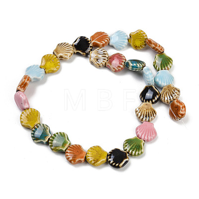 Glazed Porcelain Beads Strands X-PORC-Q002-01A-11-1