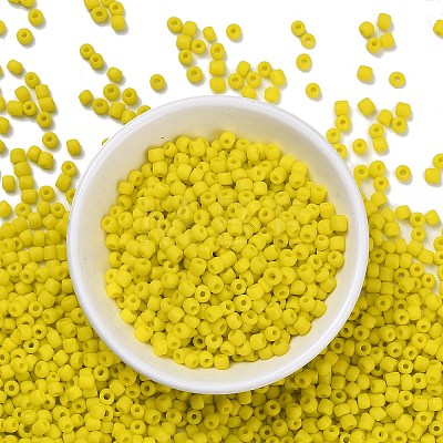 Frosted Opaque 6/0 Glass Seed Beads SEED-R029-4mm-A04-1