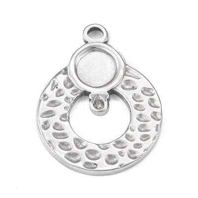 Tarnish Resistant 304 Stainless Steel Pendant Cabochon Settings STAS-F287-21P-1