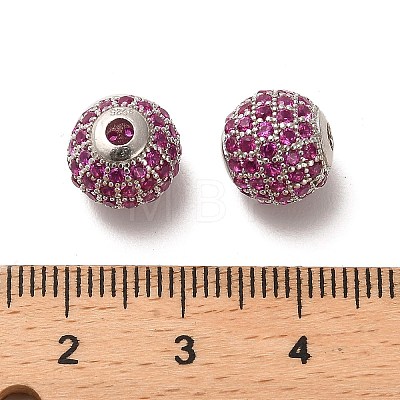 Rhodium Plated 925 Sterling Silver Micro Pave Cubic Zirconia Beads STER-H110-24C-06P-1