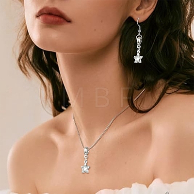 10Pcs Alloy Crystal Rhinestone Star European Dangle Charms MPDL-YW0001-06-1