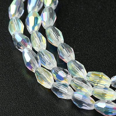 Transparent Electroplate Glass Beads Strands GLAA-K064-04A-AB03-1