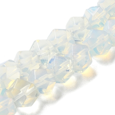 Opalite Star Cut Round Beads Strands G-M418-C19-01-1