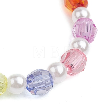 Kids Round Acrylic Beaded Stretch Bracelets BJEW-JB11558-01-1