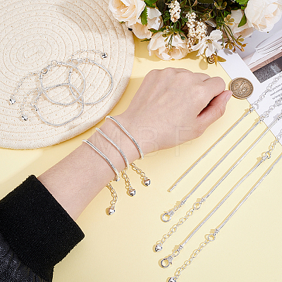 15Pcs Brass & Iron Snake Chains Bracelets for Women BJEW-ME0001-24-1