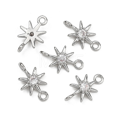 SHEGRACE Brass Clear Cubic Zirconia Charms XGRQ2O255-426P-1