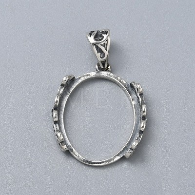 925 Sterling Silver Pendant Cabochon Settings STER-WH0061-95B-1