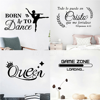PVC Quotes Wall Sticker DIY-WH0200-098-1