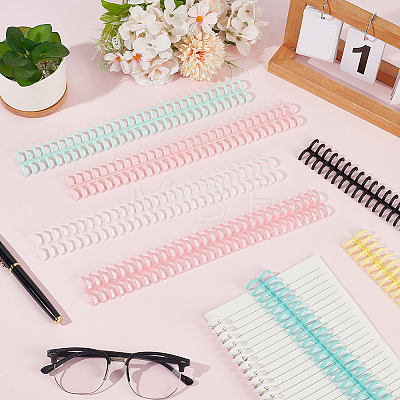 Plastic Loose Leaf Book Binder Hinged Rings AJEW-GF0015-32A-1