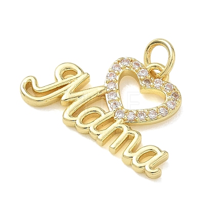 Mother's Day Brass Micro Pave Clear Cubic Zirconia Pendants KK-T085-16B-G-1