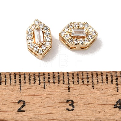 Brass Micro Pave Clear Cubic Zirconia Beads KK-G503-17G-1