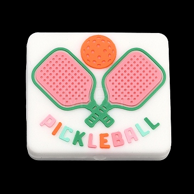 Pickleball Theme Silicone Focal Beads SIL-A012-03C-1