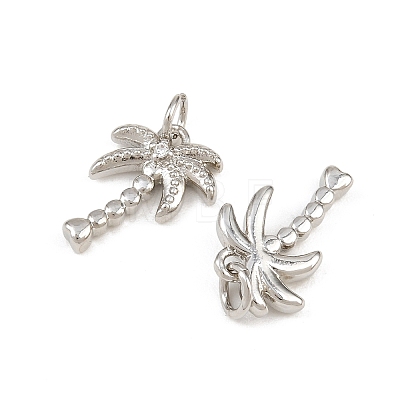Brass Micro Pave Clear Cubic Zirconia Charms KK-CBA6A75-38P-1