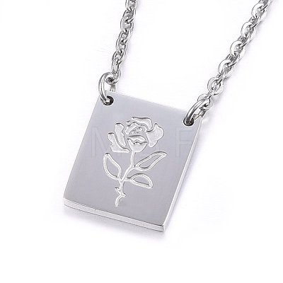304 Stainless Steel Pendant Necklaces NJEW-H496-02-1