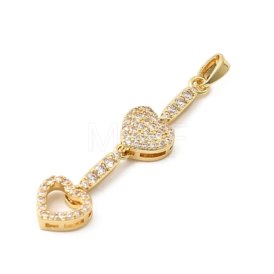 Brass Micro Pave Cubic Zirconia Pendants KK-C164-01A-G-1