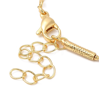 Rack Plating Brass Column Ball Chain Necklace for Women NJEW-F311-04G-1