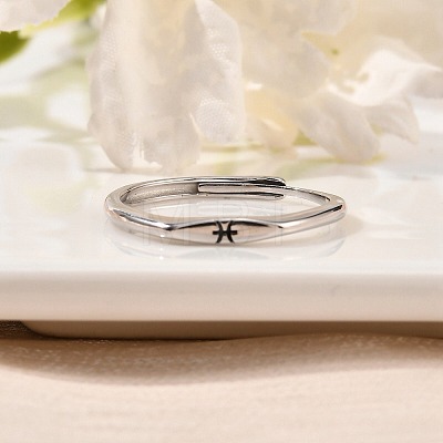 Rhodium Plated 925 Sterling Silver Adjustable Rings RJEW-S397-01P-08-1