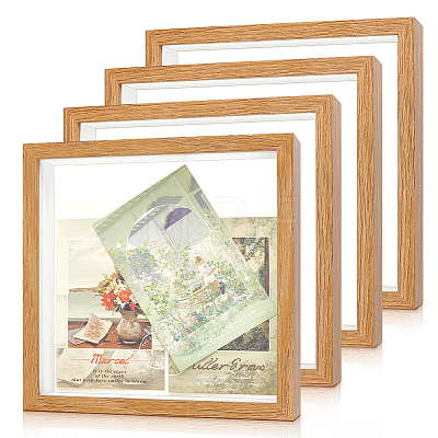 4Pcs Plywood Money Box Photo Frames ODIS-WA0001-16B-1