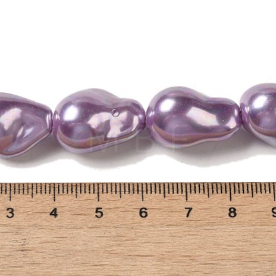 Electroplated Shell Pearl Beads Strands BSHE-M035-01A-02-1
