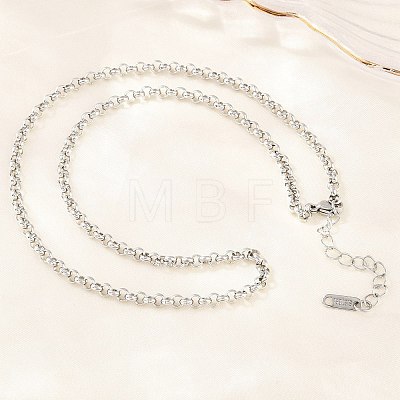 4MM 304 Stainless Steel Rolo Chain Necklaces for Men Women NJEW-H093-07A-P-1