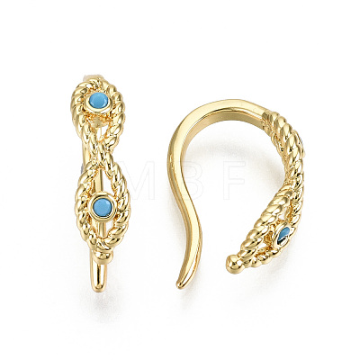 Brass Micro Pave Cubic Zirconia Cuff Earrings EJEW-T046-40G-NF-1