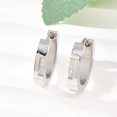 304 Stainless Steel Clear Cubic Zirconia Hoop Earrings EJEW-L307-12P-01-1