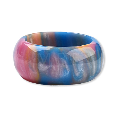 Resin Wide Chunky Finger Ring for Women RJEW-N041-01-C04-1