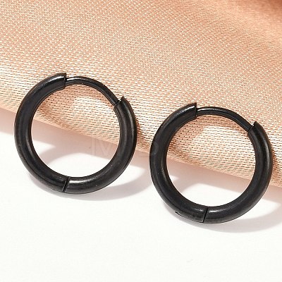 202 Stainless Steel Huggie Hoop Earrings EJEW-F111A-13mm-EB-1