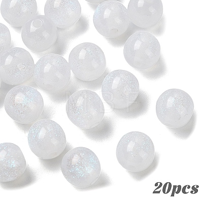 20Pcs Round Imitation Cat Eye Resin Beads RESI-YW0004-43E-1